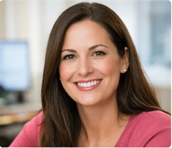 Customer review photo of Michal S from San Diego, California, featuring a smiling woman in a pink top, optimized for Axavive wellness and healthy skin supplement testimonials in the US market.